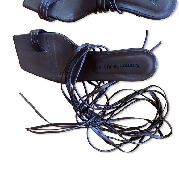 A'MMONDE ATELIER Aria 75 Multi Strap Alessandra Rich Brown Elegant Heels shoes 9 - Picture 10 of 13